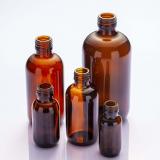 Amber syrup glass boston bottles