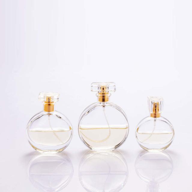 Flat shape perfume glass bottles 10 / 30 / 50 / 100 ml