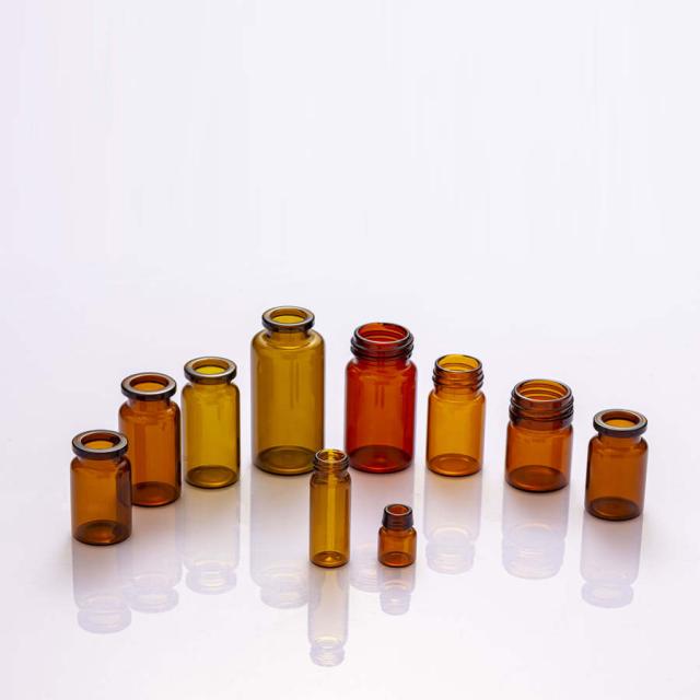 Amber tubular glass vials, low and neutral borosilicate 2 / 3 / 4 / 5 / 6 / 8 / 10 / 15 / 20 / 25 / 30 ml