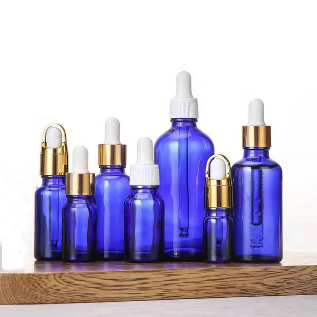 Blue essential oil glass bottle 5 / 10 / 15 / 20 / 30 / 50 / 100 ml