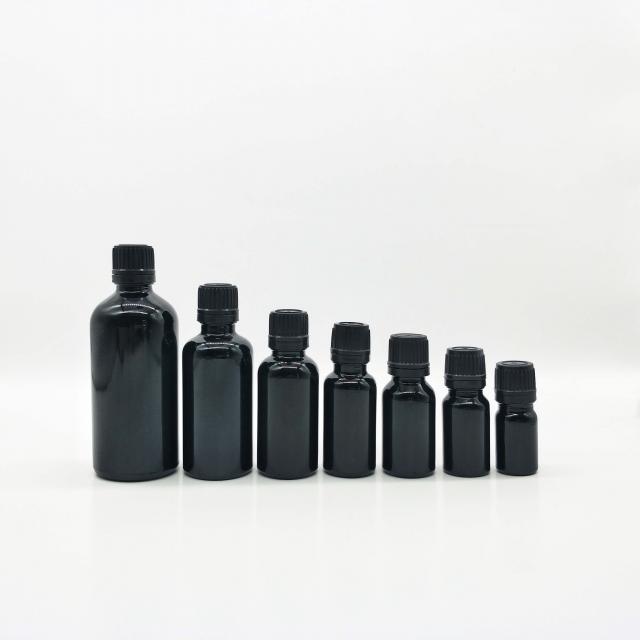 Black essential oil glass bottles — 2