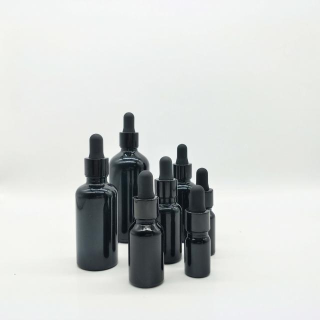 Black essential oil glass bottles — 3