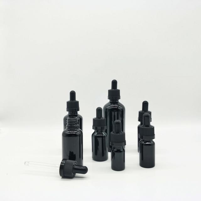 Black essential oil glass bottles — 4