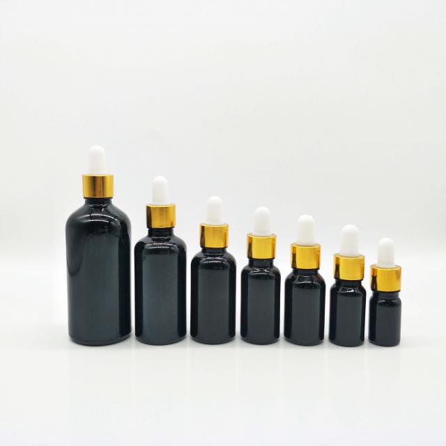 Black essential oil glass bottles — 5