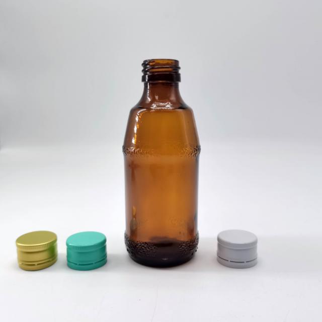 Amber syrup glass bottle 200 ml