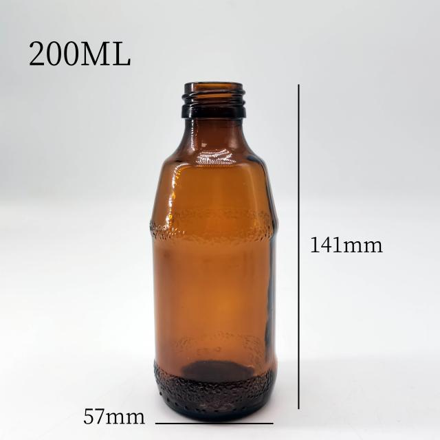 Amber syrup glass bottle — 2