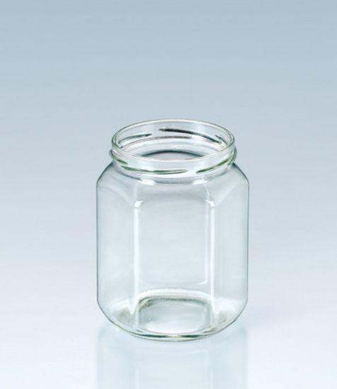 Clear hexagon glass bottle 600 ml