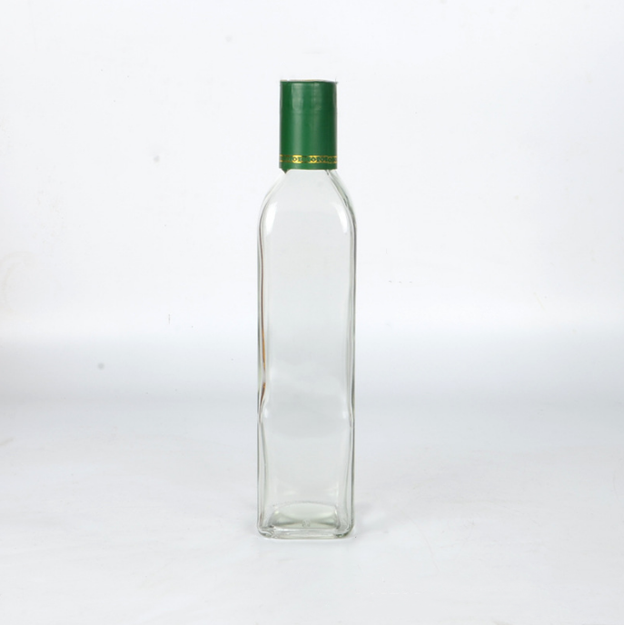 Square clear olive oil glass bottle 500 ml