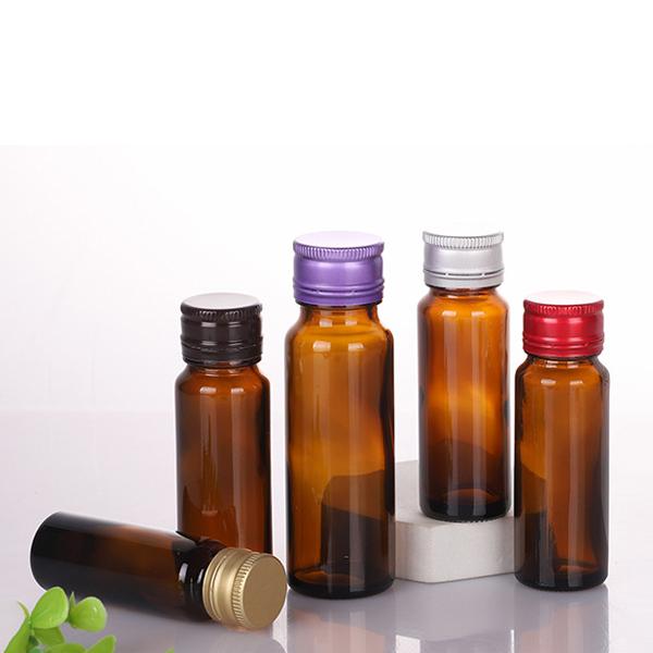 Amber syrup bottle with ROPP aluminum cap 50 ml