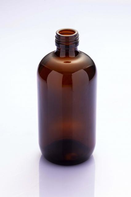 Amber syrup glass boston bottles — 5