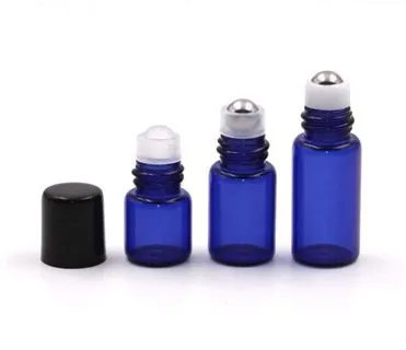 Blue essential oil roll-on glass bottle 1 / 2 / 3 / 5 / 8 / 10 ml