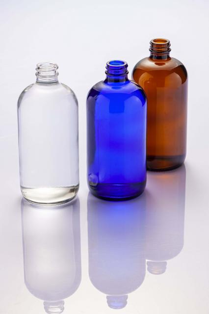 Boston round glass bottles — 12