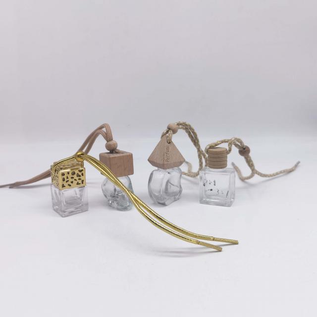 Car perfume glass bottles with wooden caps — 5