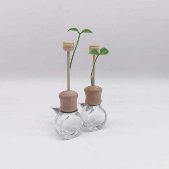 Car perfume glass bottles with wooden caps — 6