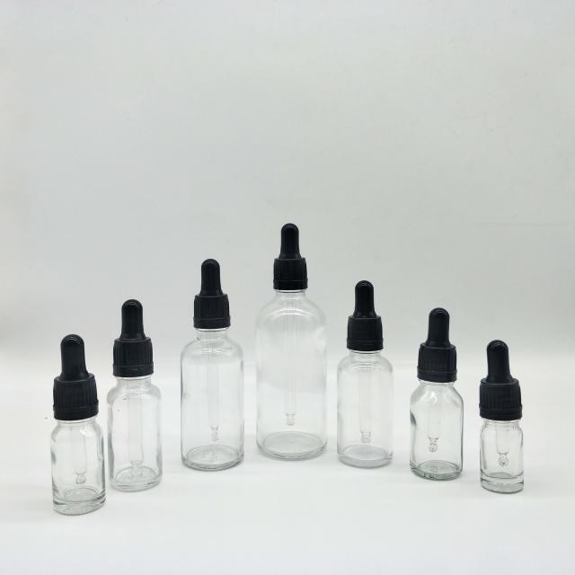 Clear essential oil glass dropper bottles — 5