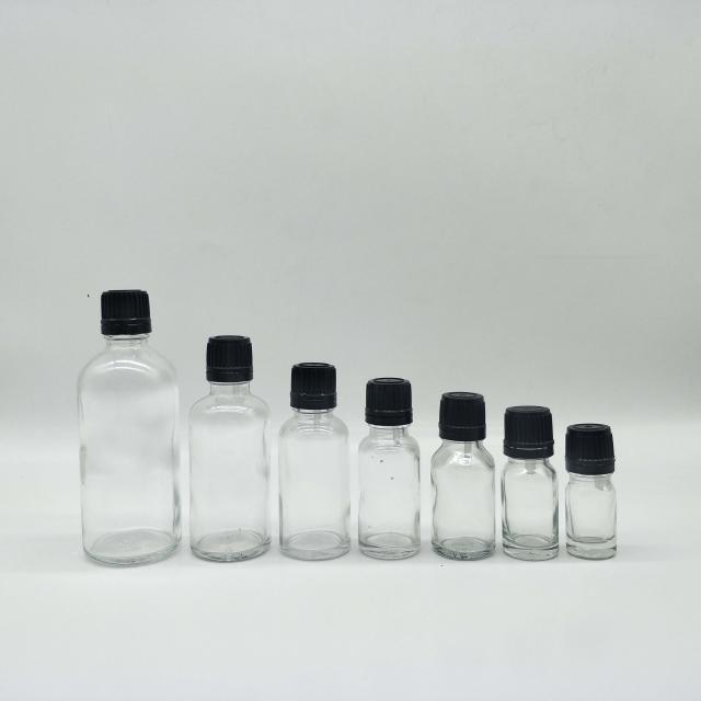 Clear essential oil glass dropper bottles — 6