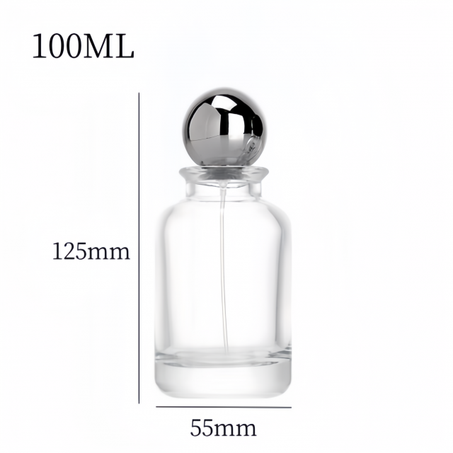 Cylindrical perfume glass bottle 30 / 50 / 100 ml