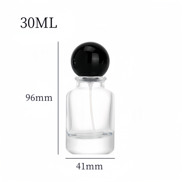 Cylindrical perfume glass bottle 30 ml
