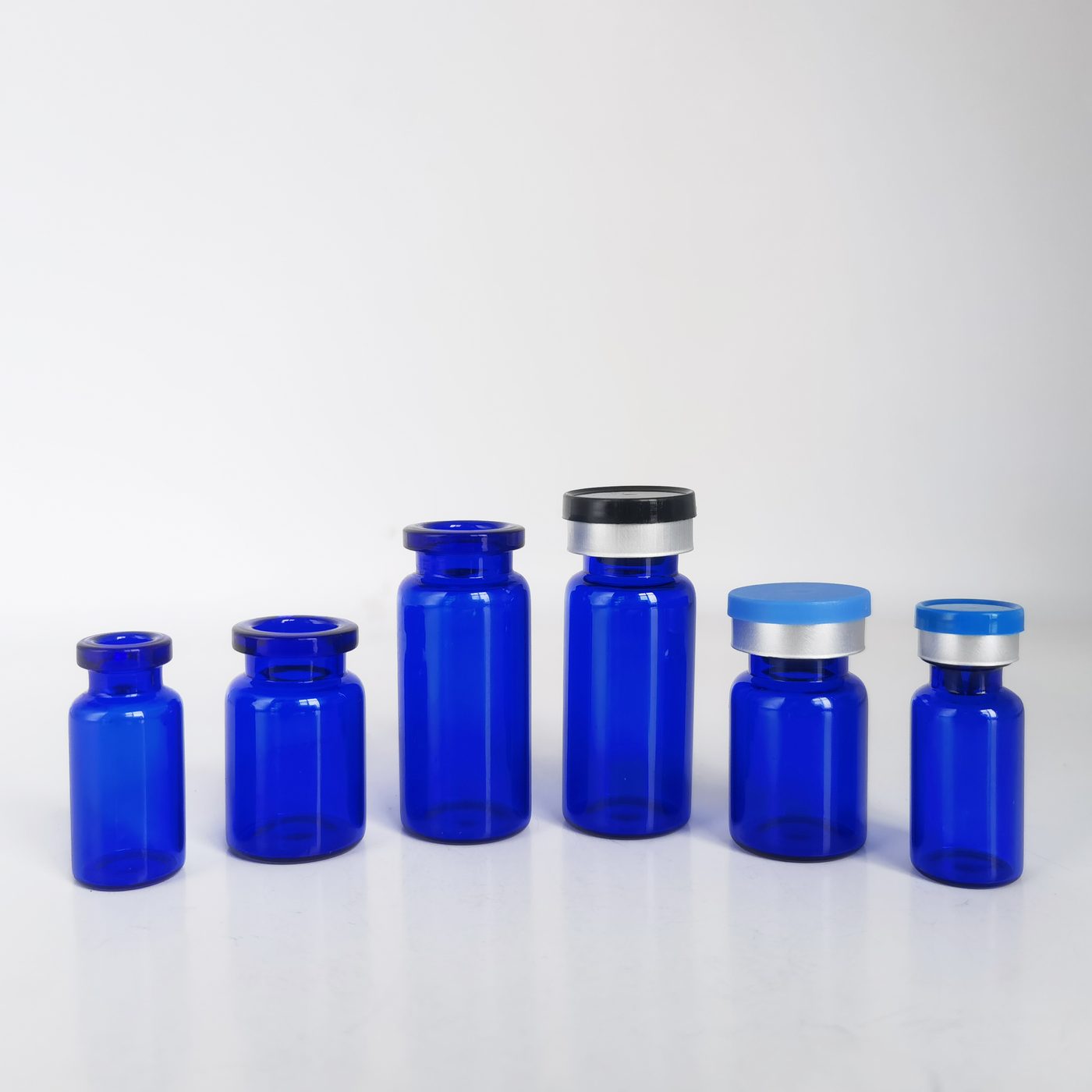 Blue glass sterile injection medicine vial — 2
