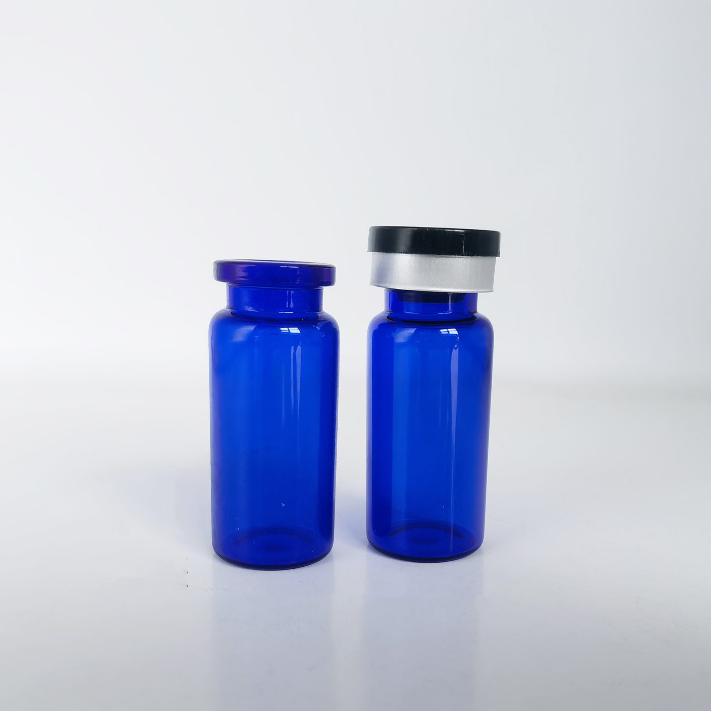 Blue glass sterile injection medicine vial — 6