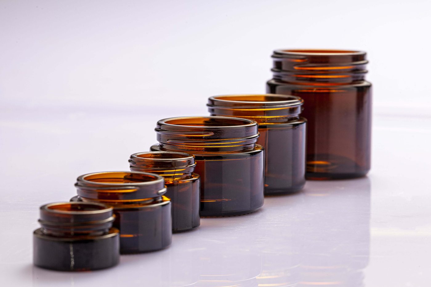Amber cosmetic glass cream jar — 2