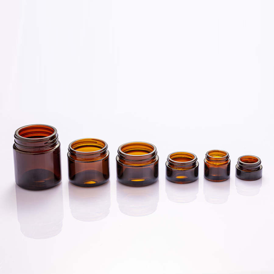 Amber cosmetic glass cream jar — 3