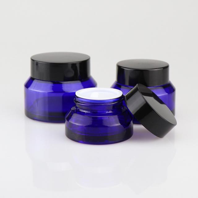 Blue oblique shoulder cream jar 15 / 30 / 50 ml