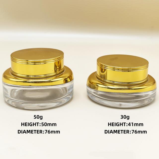 Round skin cream glass jar 30 / 50 ml