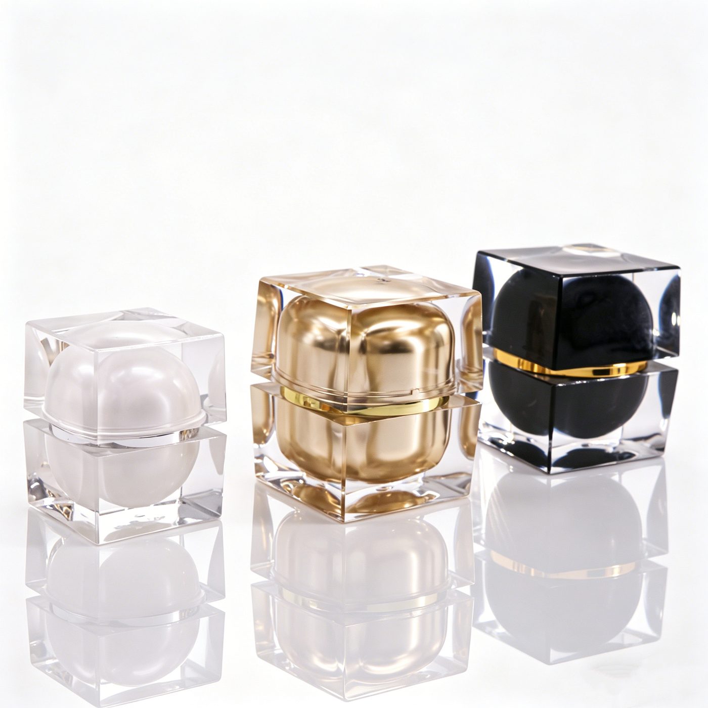 Acrylic cosmetic jars Round / square