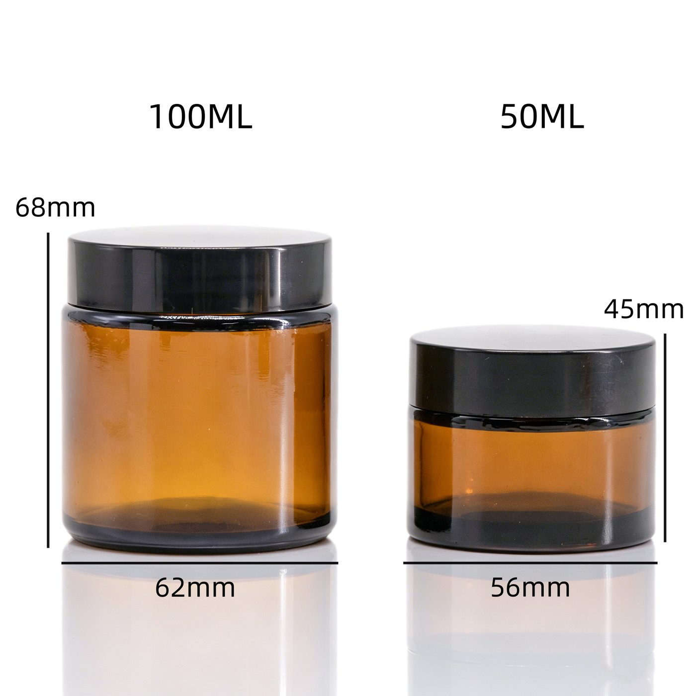 Amber cream jar with black lid — 2