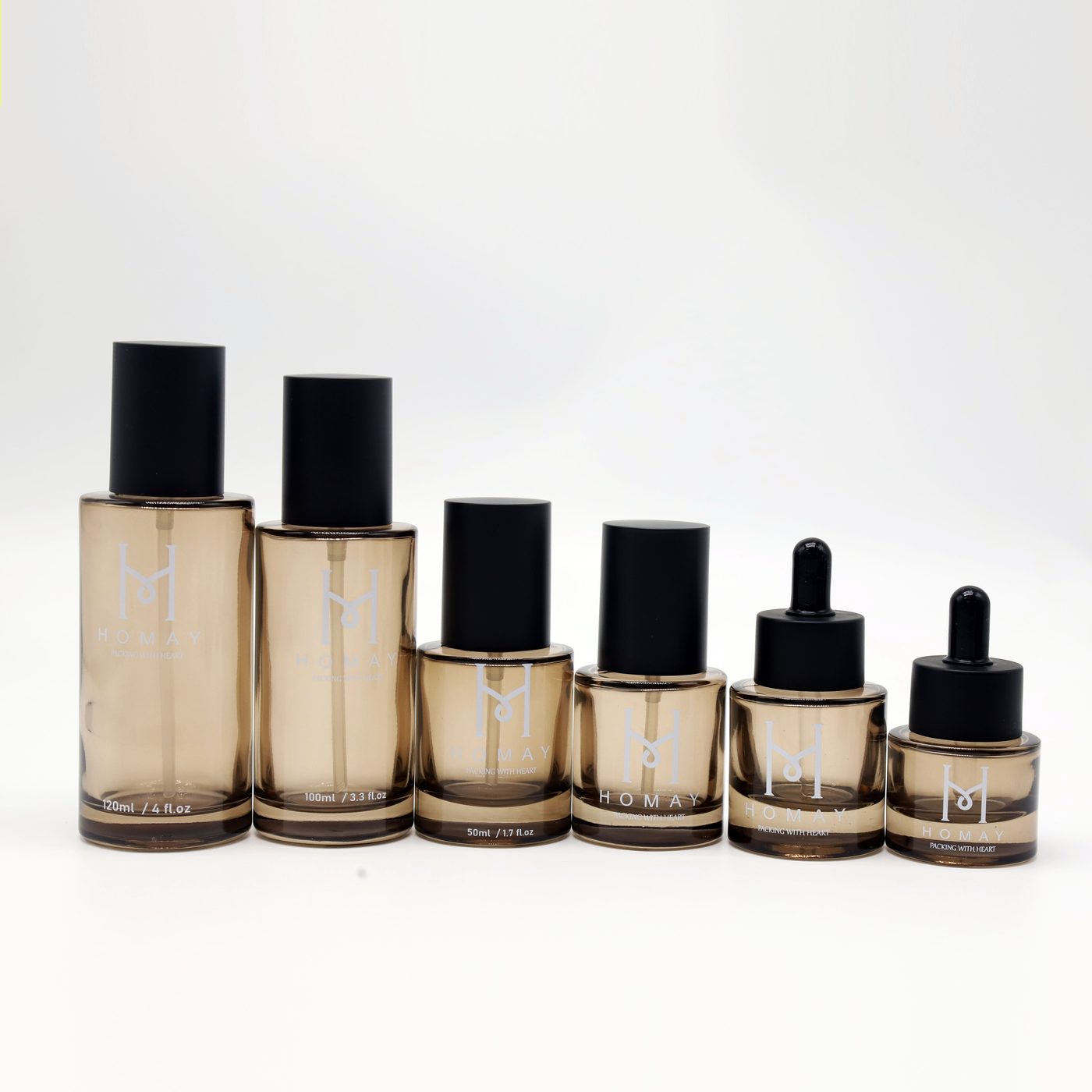 Amber skincare set Bottle / jar / dropper