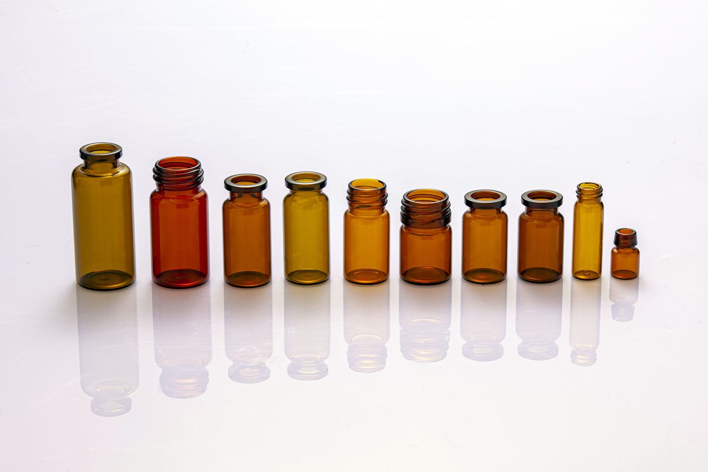 Amber tubular glass vials — 2