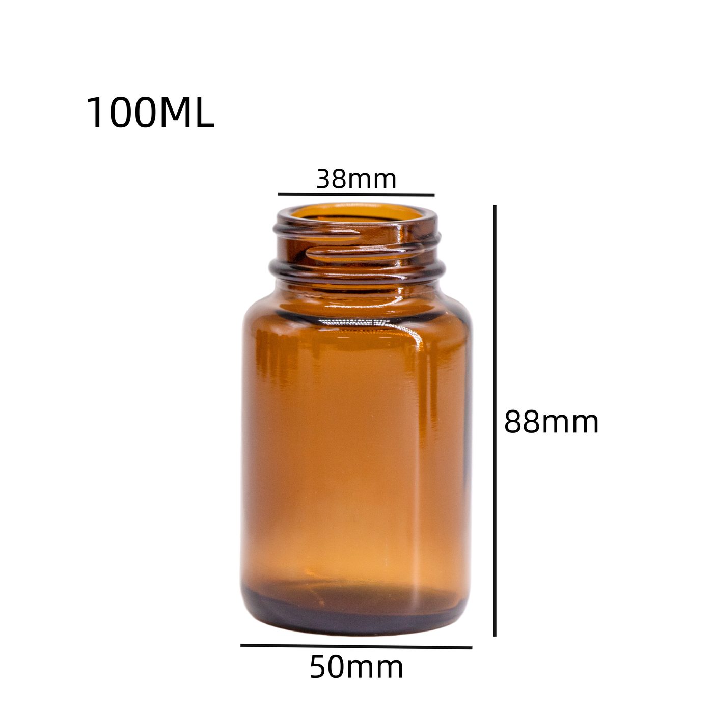 Amber wide-mouth glass jar — 2