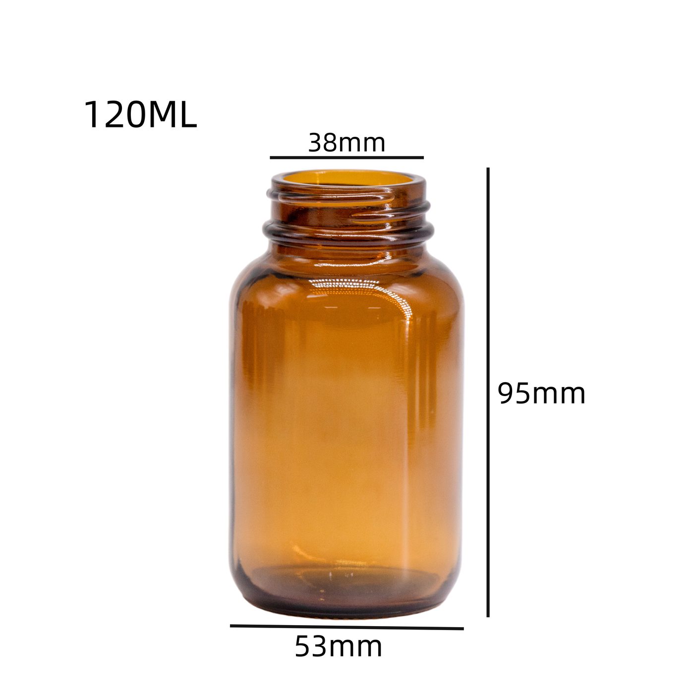 Amber wide-mouth glass jar — 4