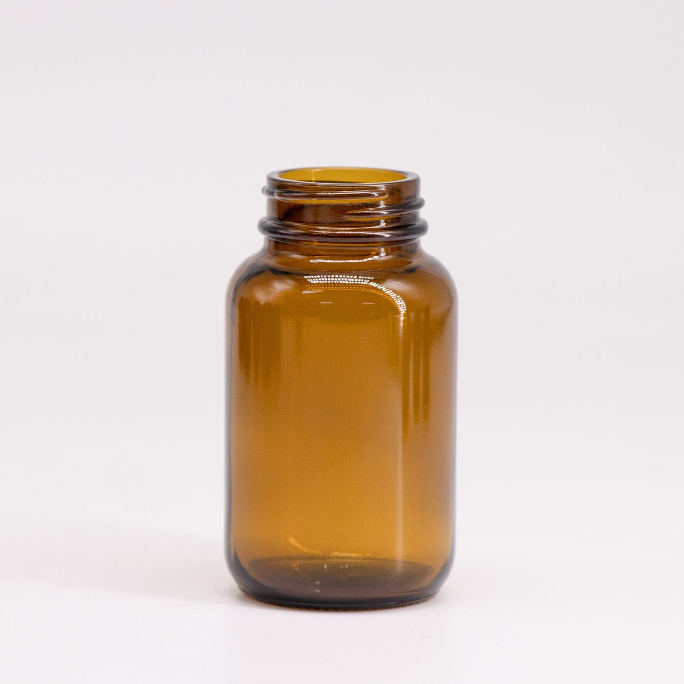 Amber wide-mouth glass jar — 5