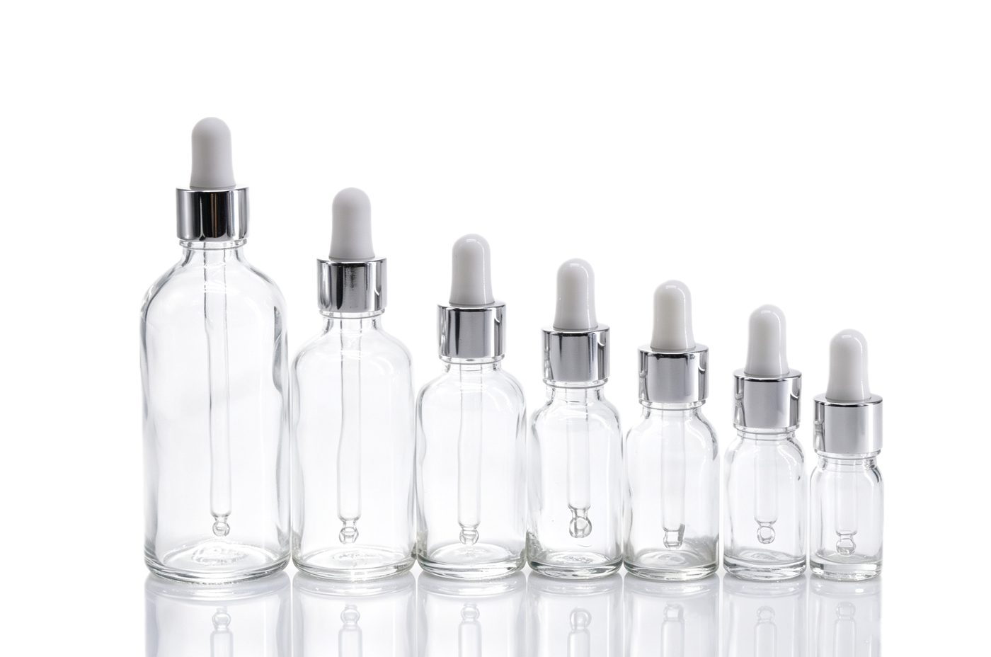 Clear essential oil bottle with gold dropper — 3