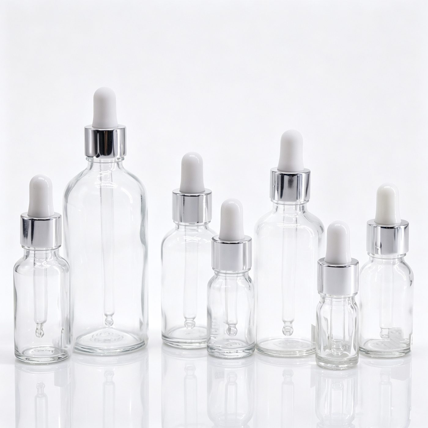 Clear essential oil bottle with gold dropper — 4