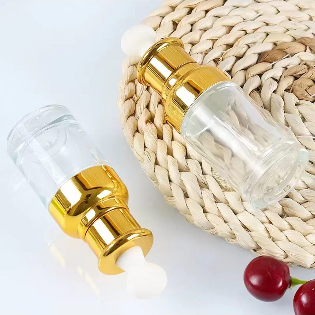 Dropper bottle with gold or silver collar — 3