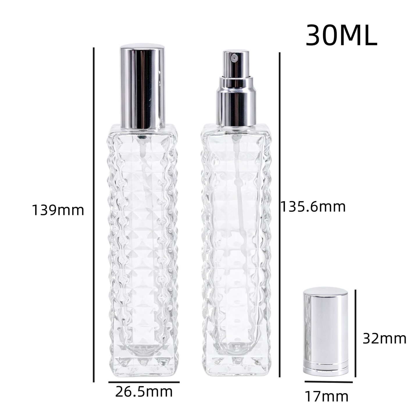 Embossed rectangular perfume bottle — 2