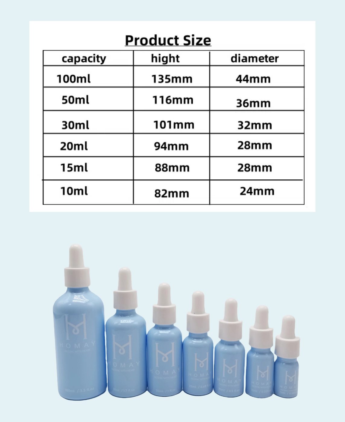 Macaron-colour essential oil bottle set 10 / 15 / 20 / 30 / 50 / 100 ml
