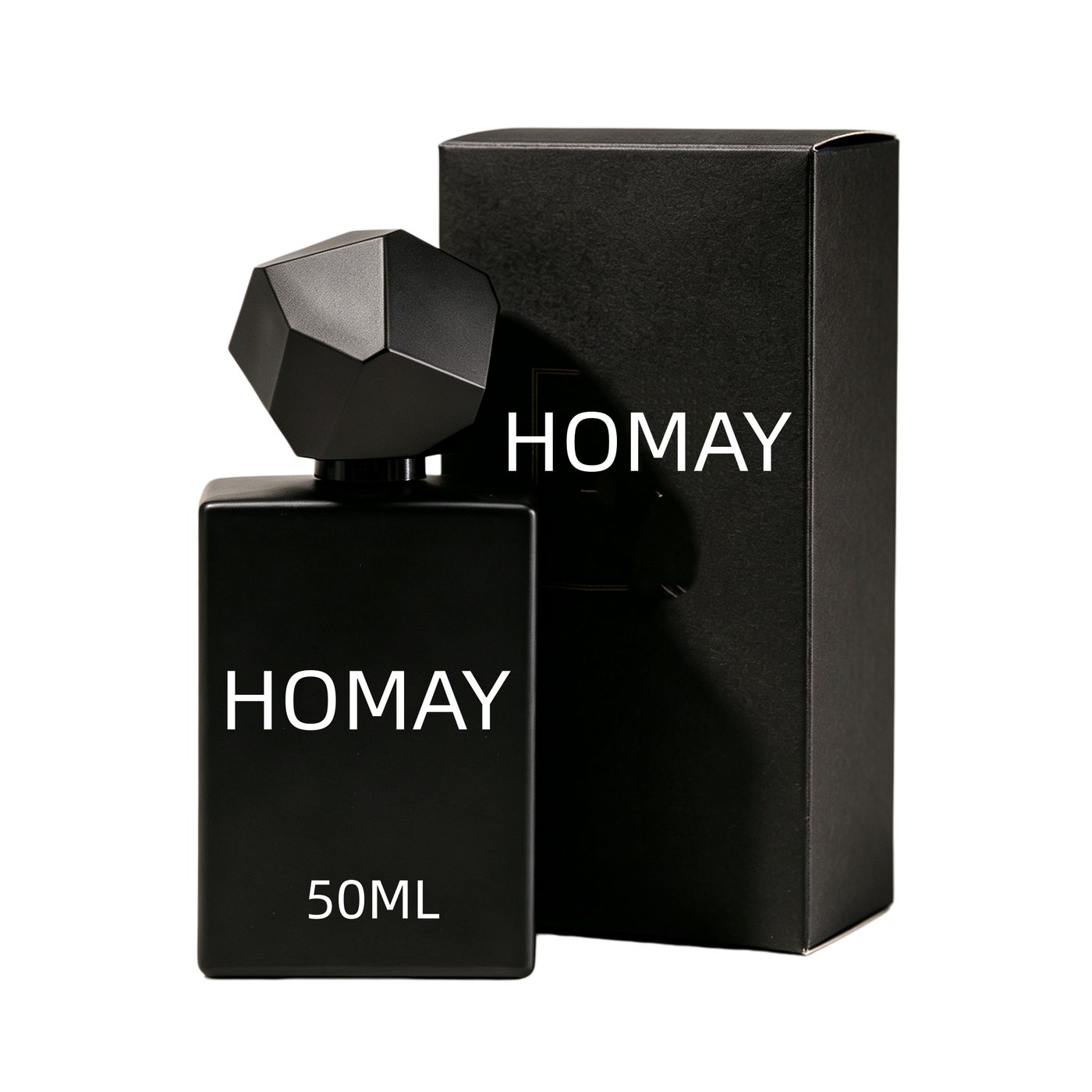 Matte black square perfume bottle 50 ml