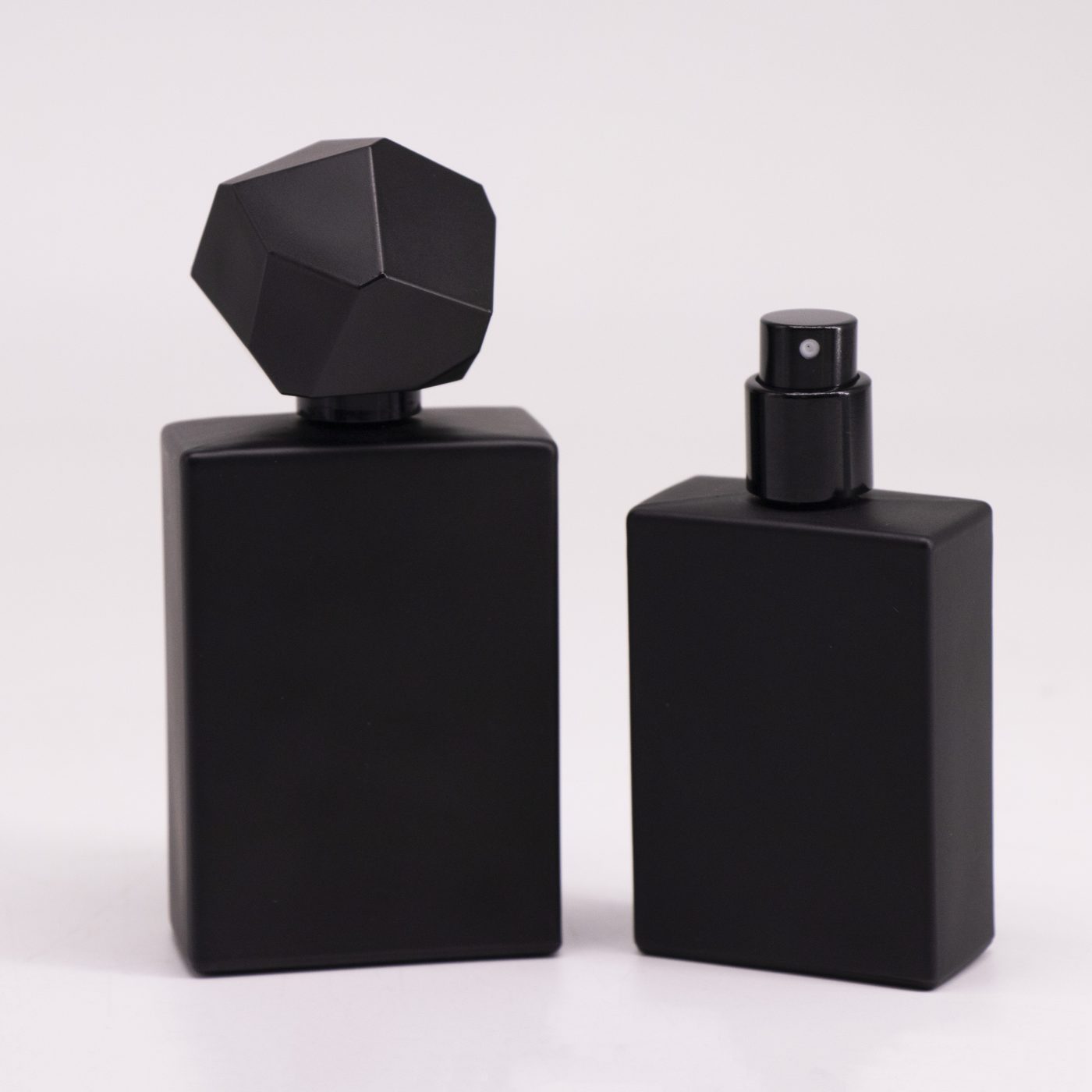 Matte black square perfume bottle — 4