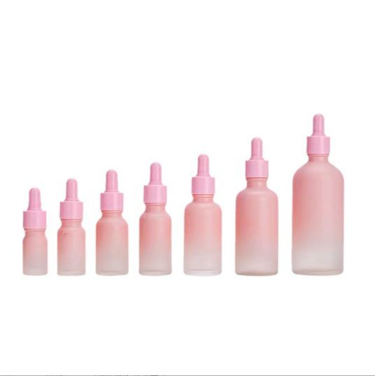 Pink gradient essential oil bottle set 