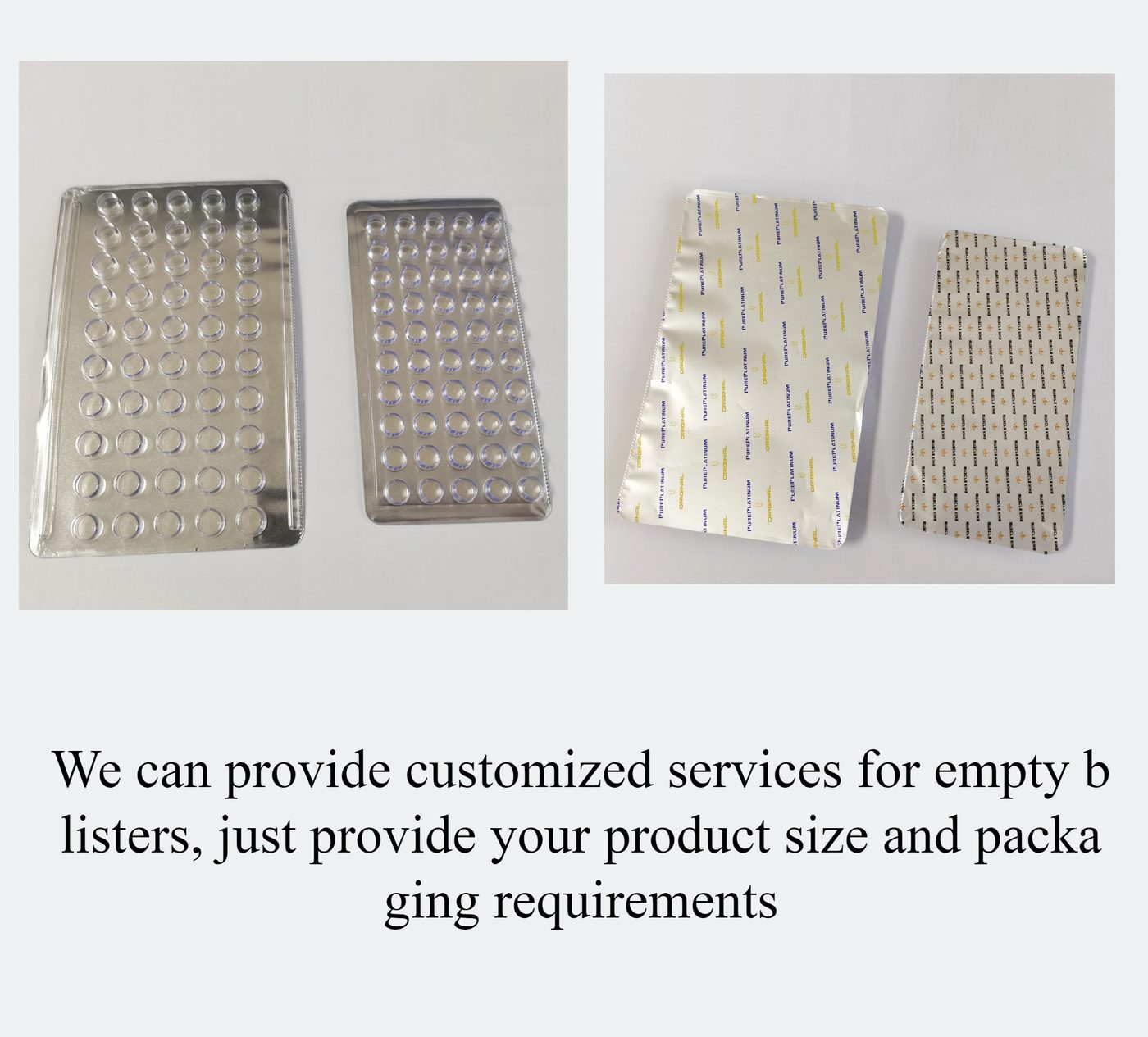 PVC blister film and aluminium lidding foil 